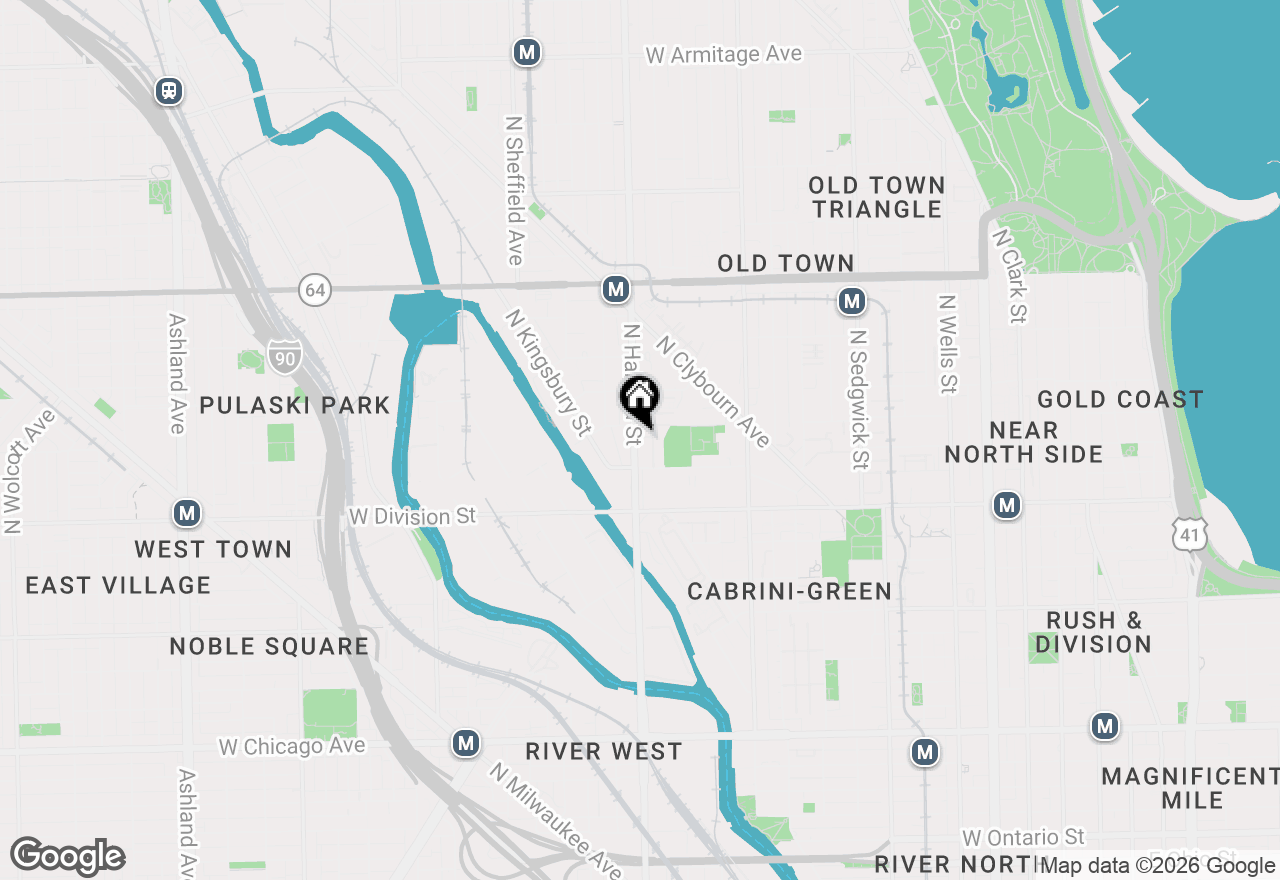 Map of 1341 N Halsted Street #3N, Chicago, IL 60642