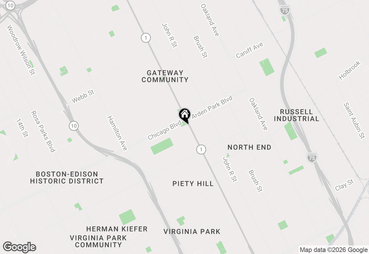 Map of 36 Longfellow Street, Detroit, MI 48202
