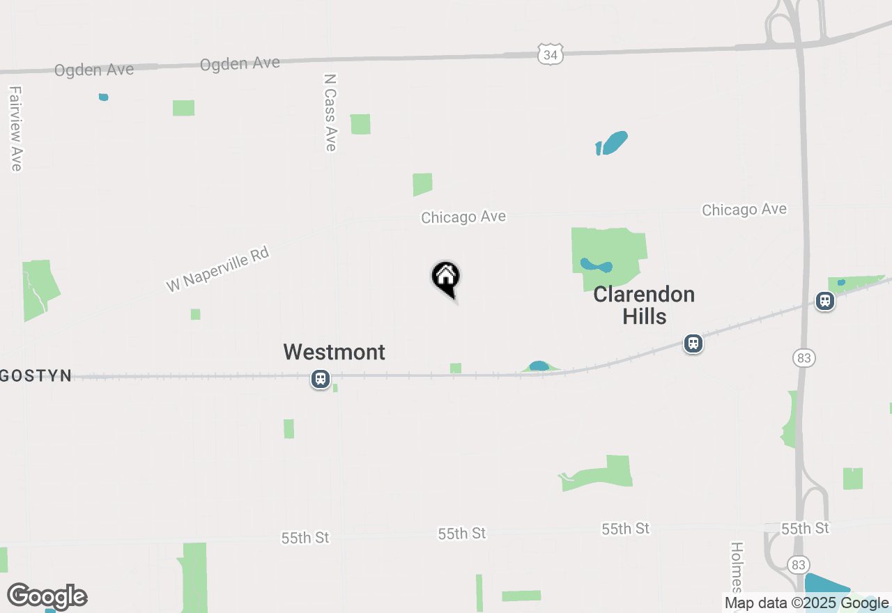 Map of 117 Iroquois Drive, Clarendon Hills, IL 60514