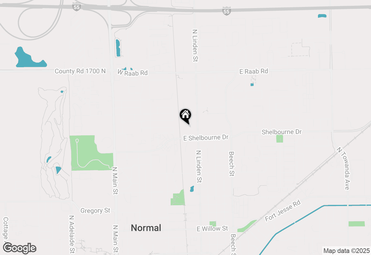 Map of 1303 Heritage Road W, Normal, IL 61761