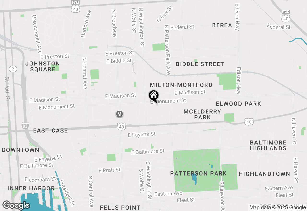 Map of 628 N Chester Street, Baltimore, MD 21205