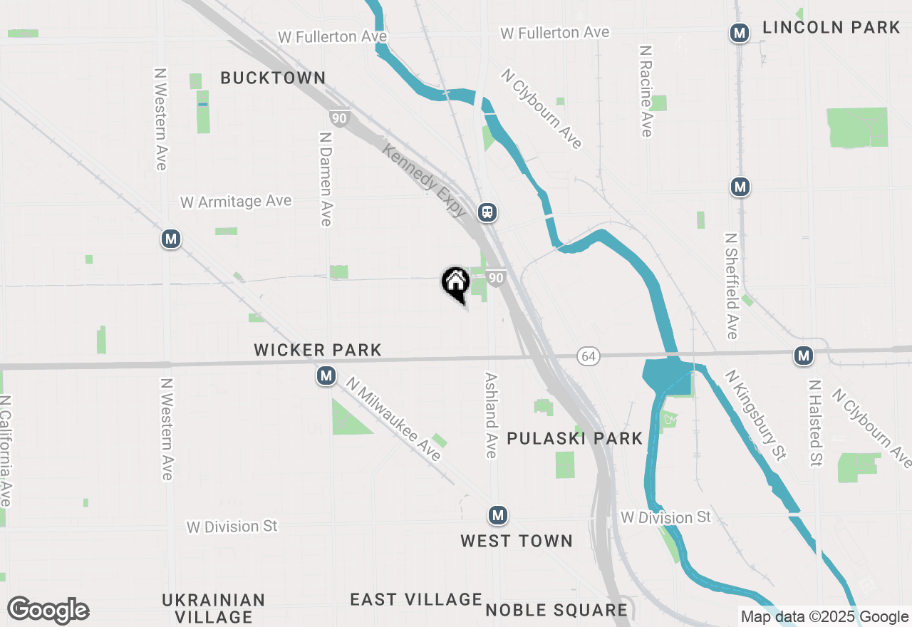 Map of 1709 N Paulina Street #303, Chicago, IL 60622