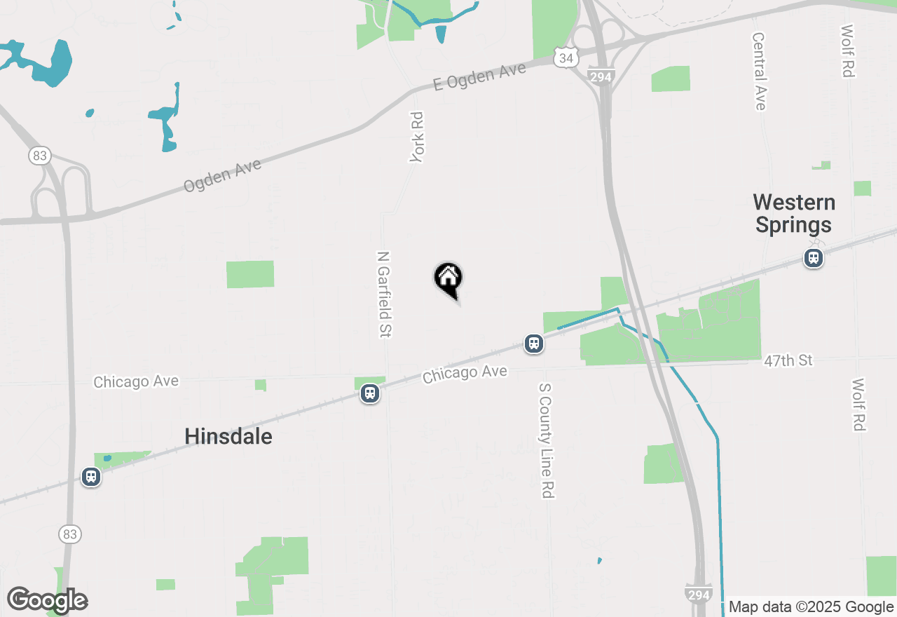 Map of 229 E Walnut Street, Hinsdale, IL 60521