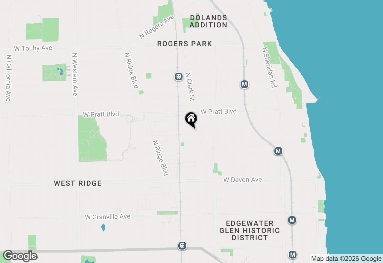 Map of 1727 W North Shore Avenue #1F, Chicago, IL 60626