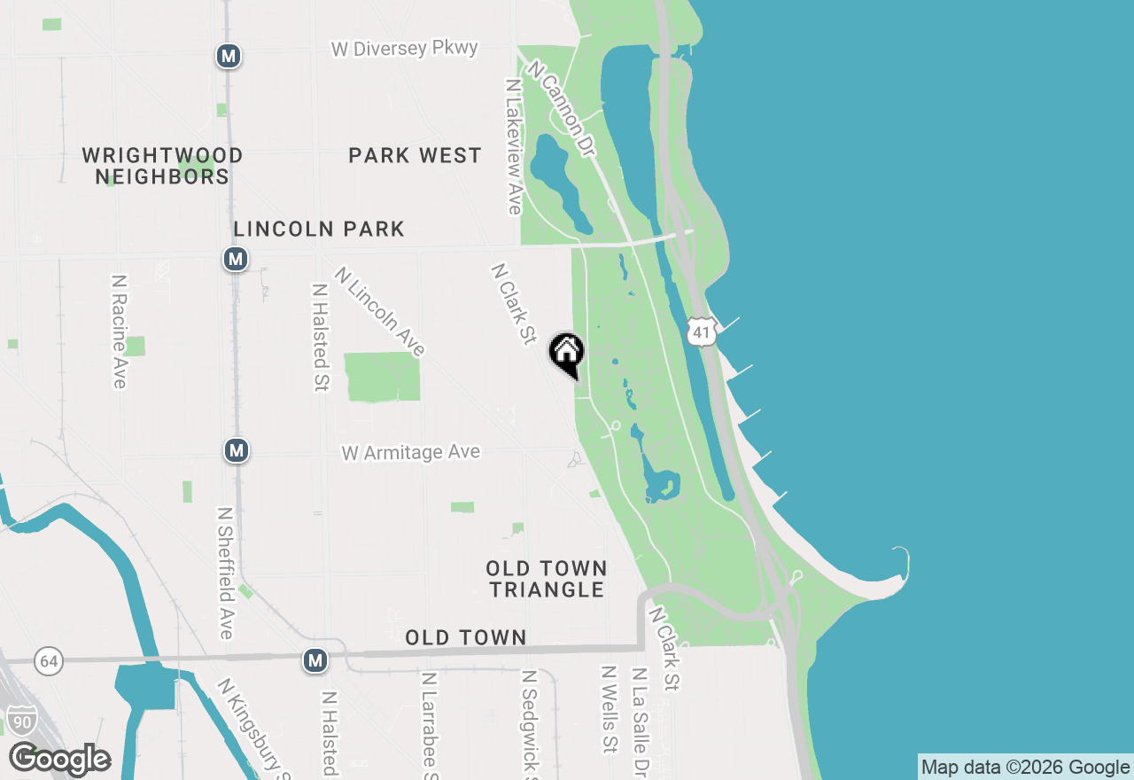 Map of 2100 N Lincoln Park West #2AS, Chicago, IL 60614