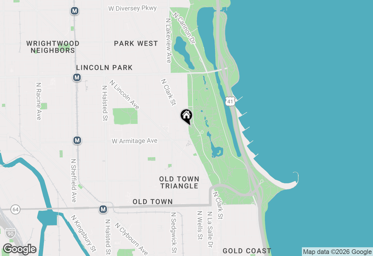 Map of 2000 N Lincoln Park West #1612, Chicago, IL 60614