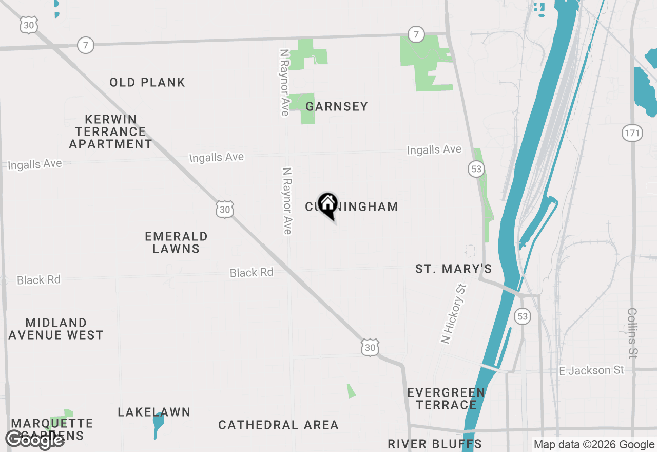 Map of 913 Oakland Avenue, Joliet, IL 60435