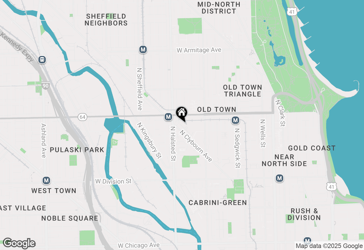 Map of 1537 N Clybourn Avenue #D, Chicago, IL 60610