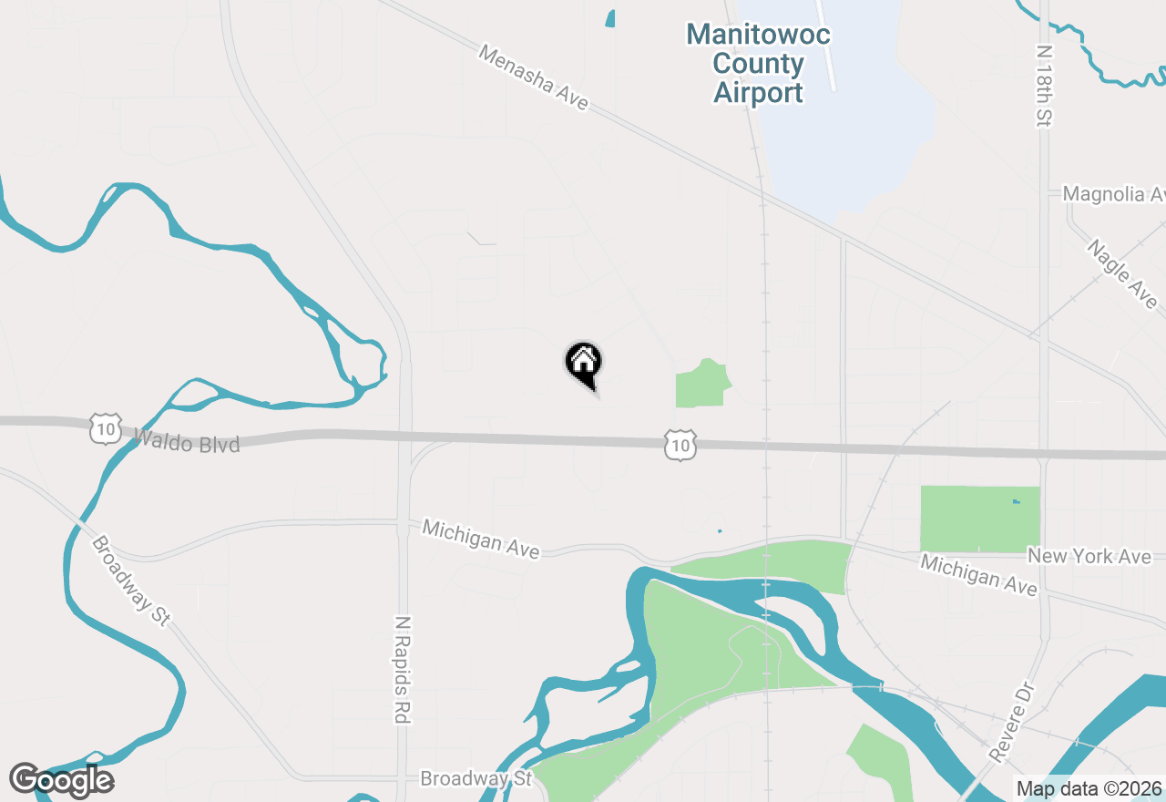 Map of 1127 Tanglewood Rd, Manitowoc, WI 54220