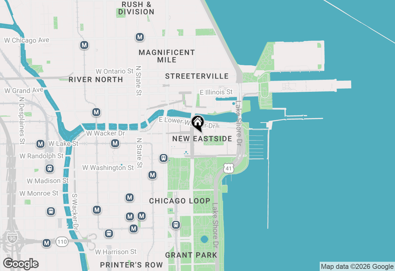 Map of 225 N Columbus Drive #7505, Chicago, IL 60601