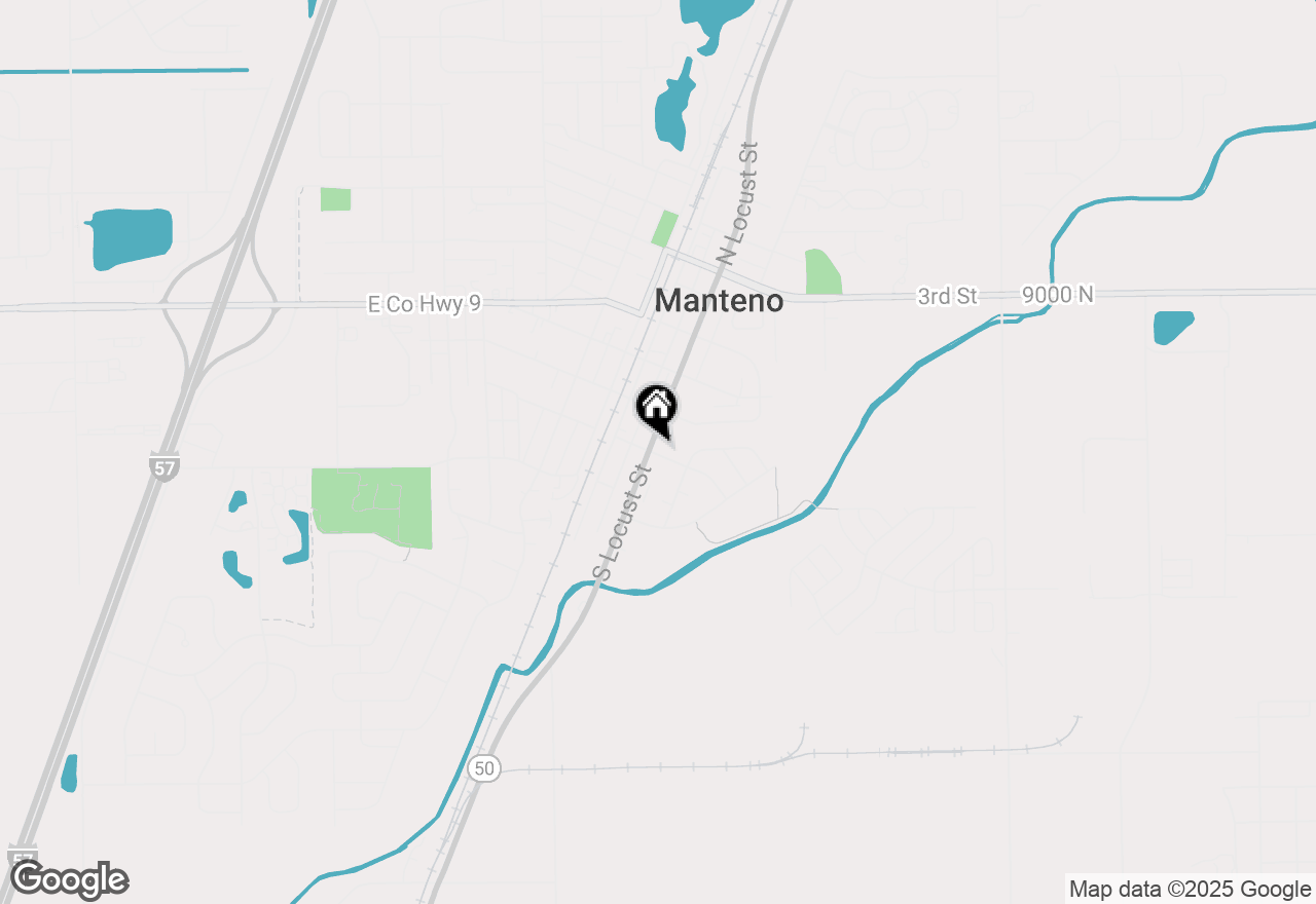 Map of 190 S Locust Street, Manteno, IL 60950