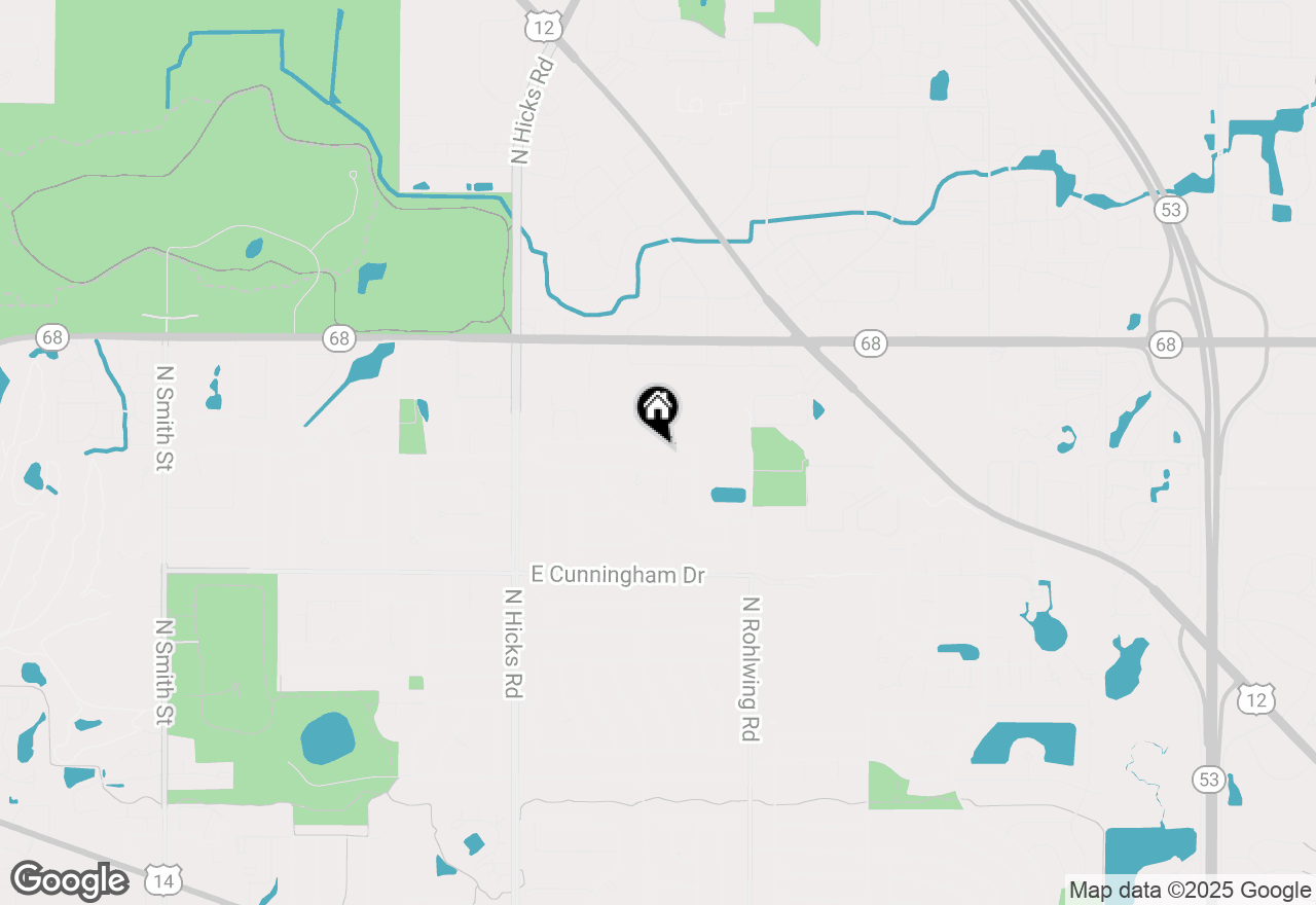 Map of 623 E Thornhill Lane, Palatine, IL 60074