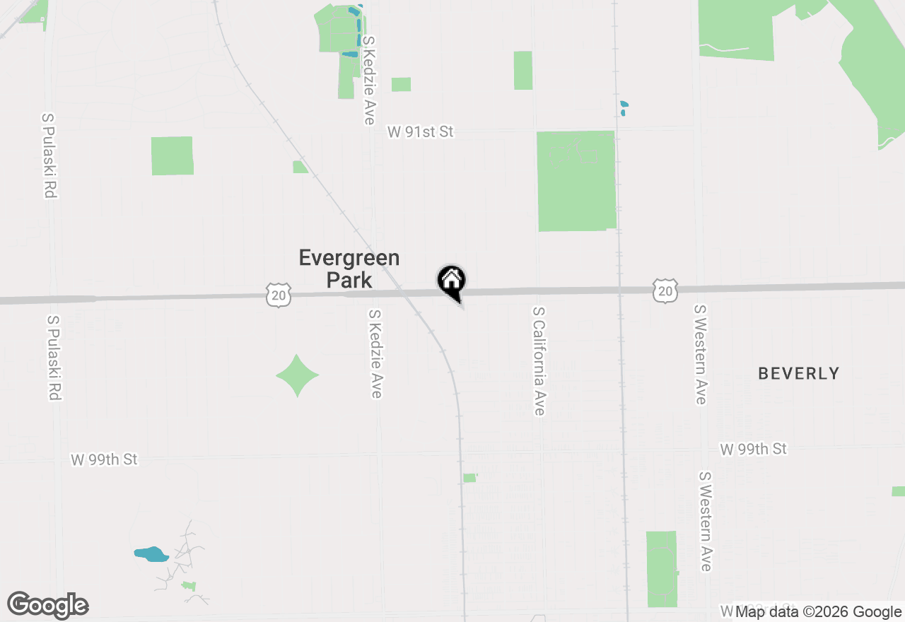 Map of 9520 S Sacramento Avenue, Evergreen Park, IL 60805