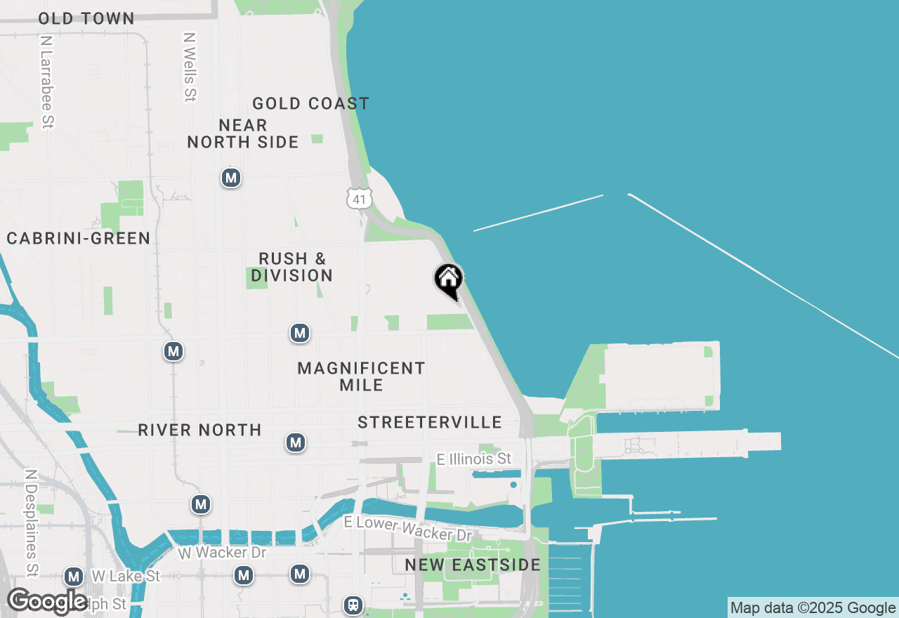 Map of 270 E Pearson Street #1502, Chicago, IL 60611