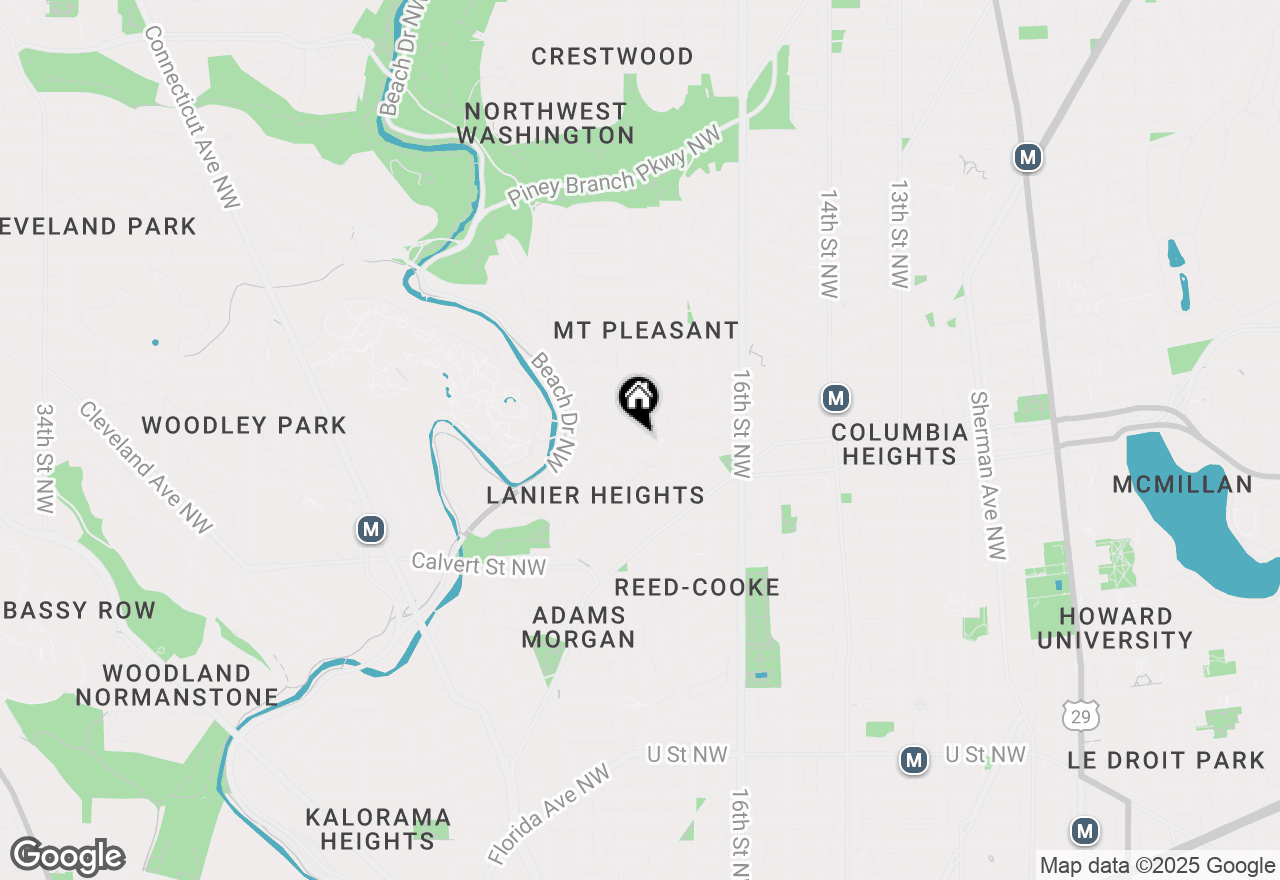 Map of 1733 Harvard Street Nw, Washington, DC 20009