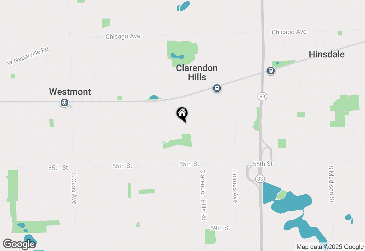 Map of 345 Ridge Avenue, Clarendon Hills, IL 60514