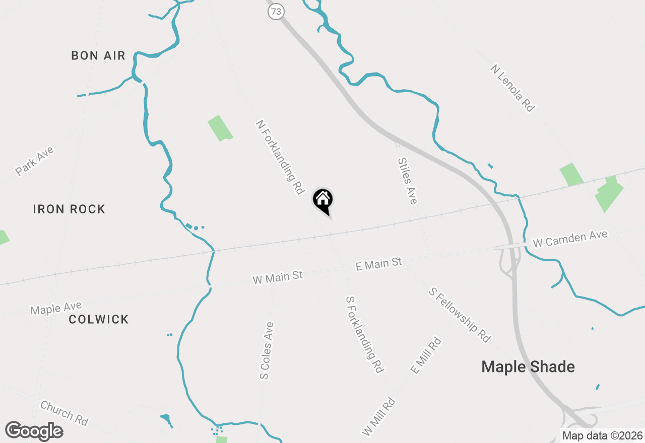 Map of 119 N Forklanding Road, Maple Shade, NJ 08052