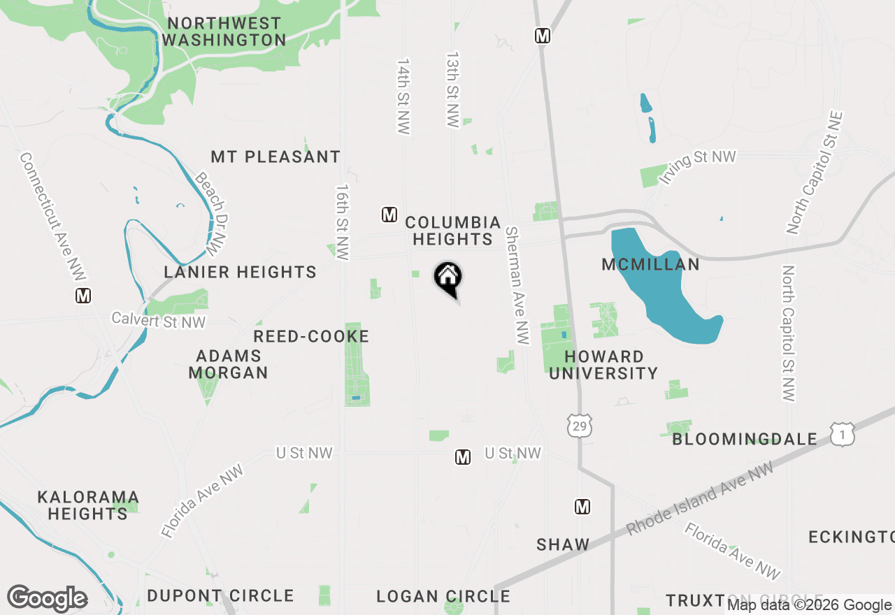 Map of 1303 Euclid Street Nw, Washington, DC 20009