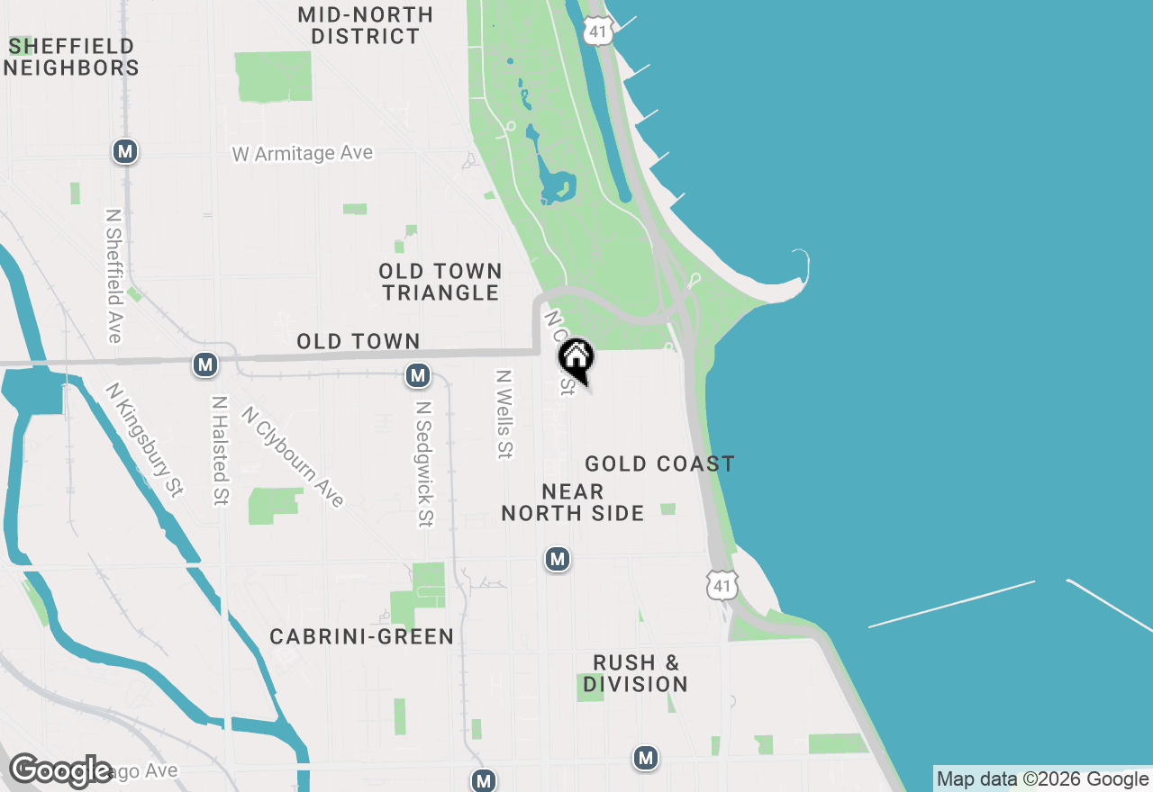 Map of 70 W Burton Place #2905F, Chicago, IL 60610