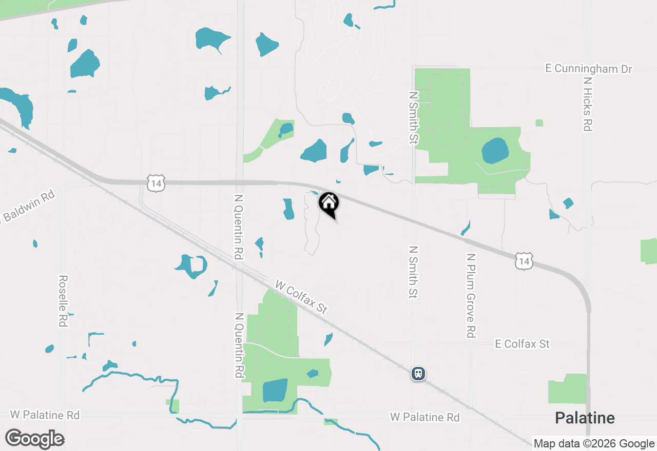 Map of 647 N Charter Hall Drive, Palatine, IL 60067