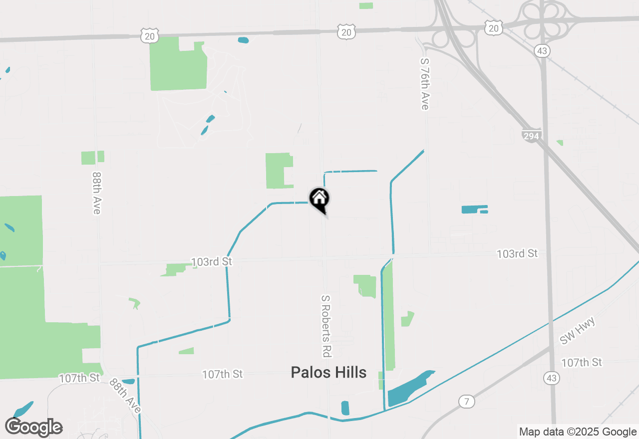 Map of 10140 S Roberts Road, Palos Hills, IL 60465