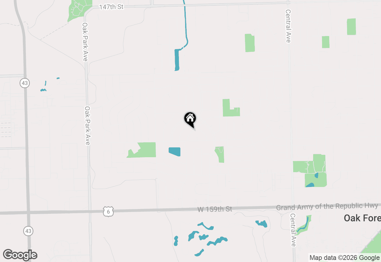 Map of 6142 Rob Roy Drive, Oak Forest, IL 60452