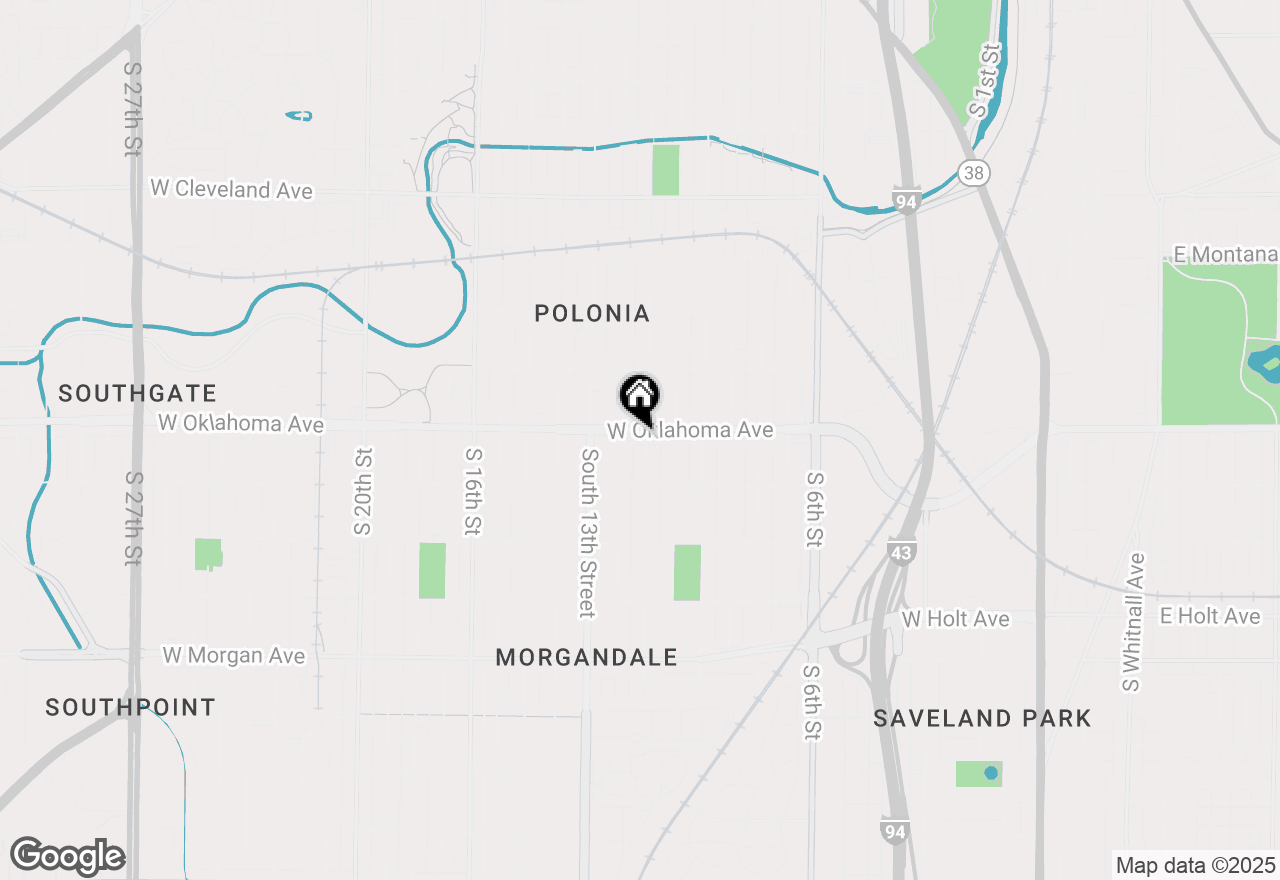 Map of 1107 W Oklahoma Ave, Milwaukee, WI 53215