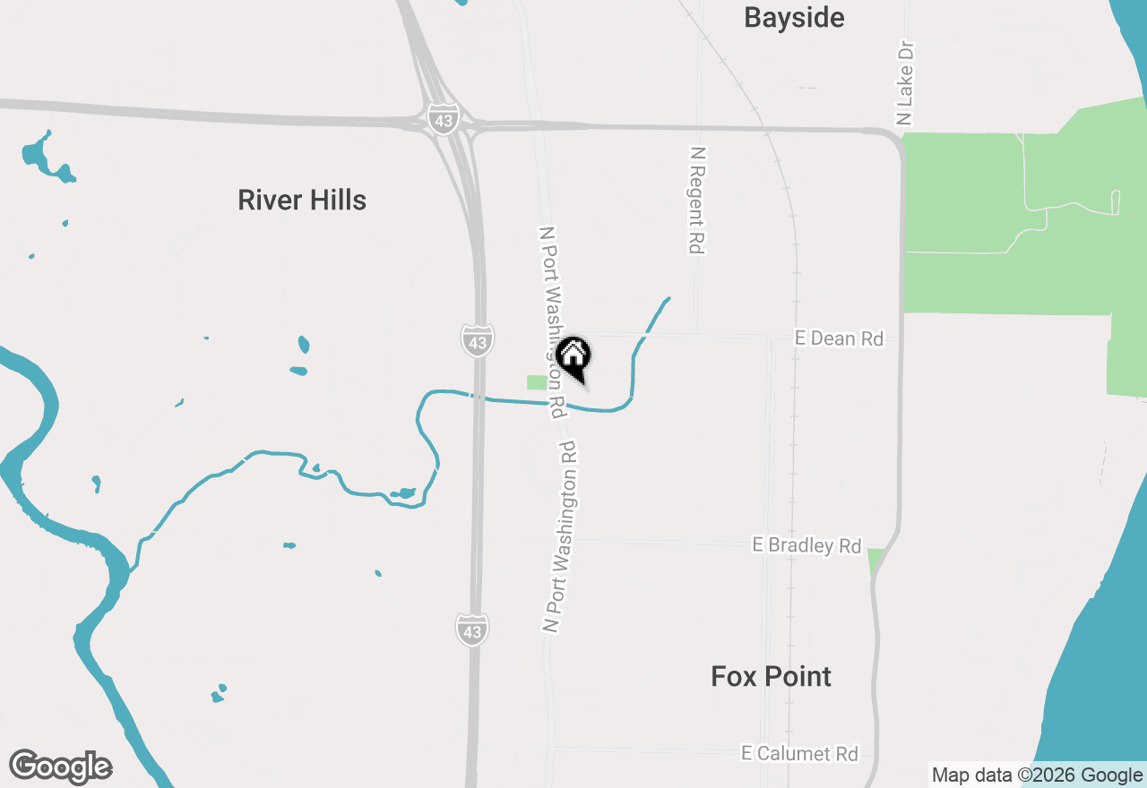 Map of 8308 N Indian Creek Pkwy, Fox Point, WI 53217