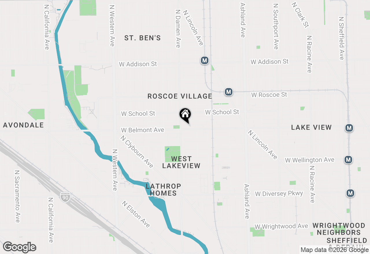 Map of 1942 W Belmont Avenue #2W, Chicago, IL 60657