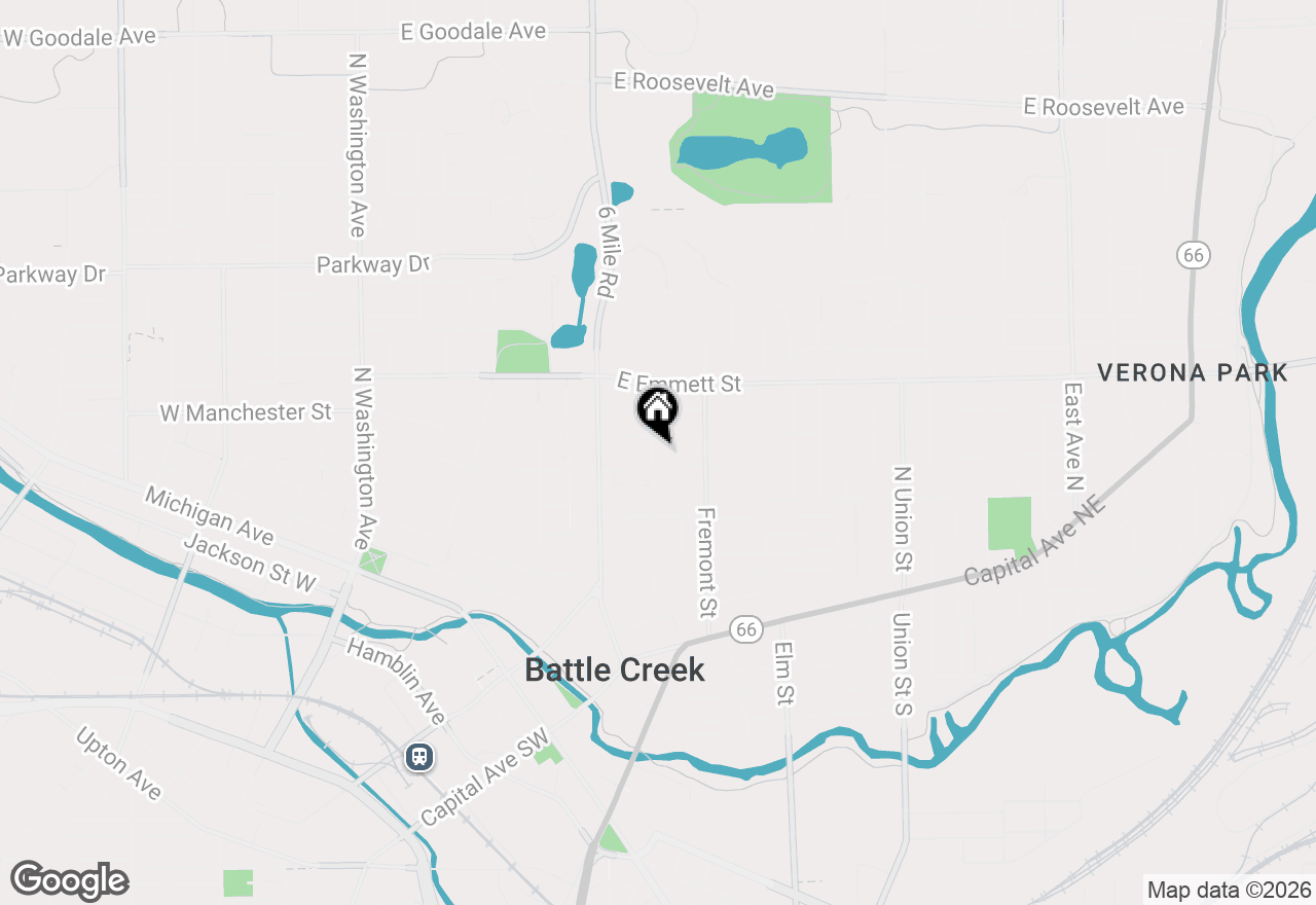 Map of 160 Harvard Street, Battle Creek, MI 49017