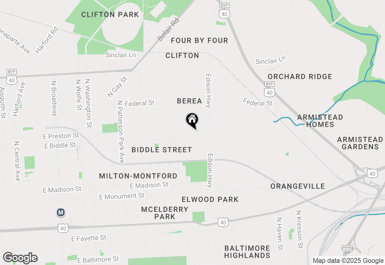 Map of 1229 N Potomac Street, Baltimore, MD 21213