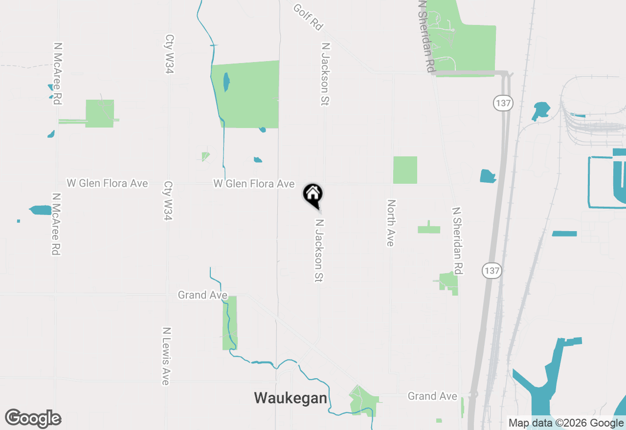 Map of 909 Highland Avenue, Waukegan, IL 60085