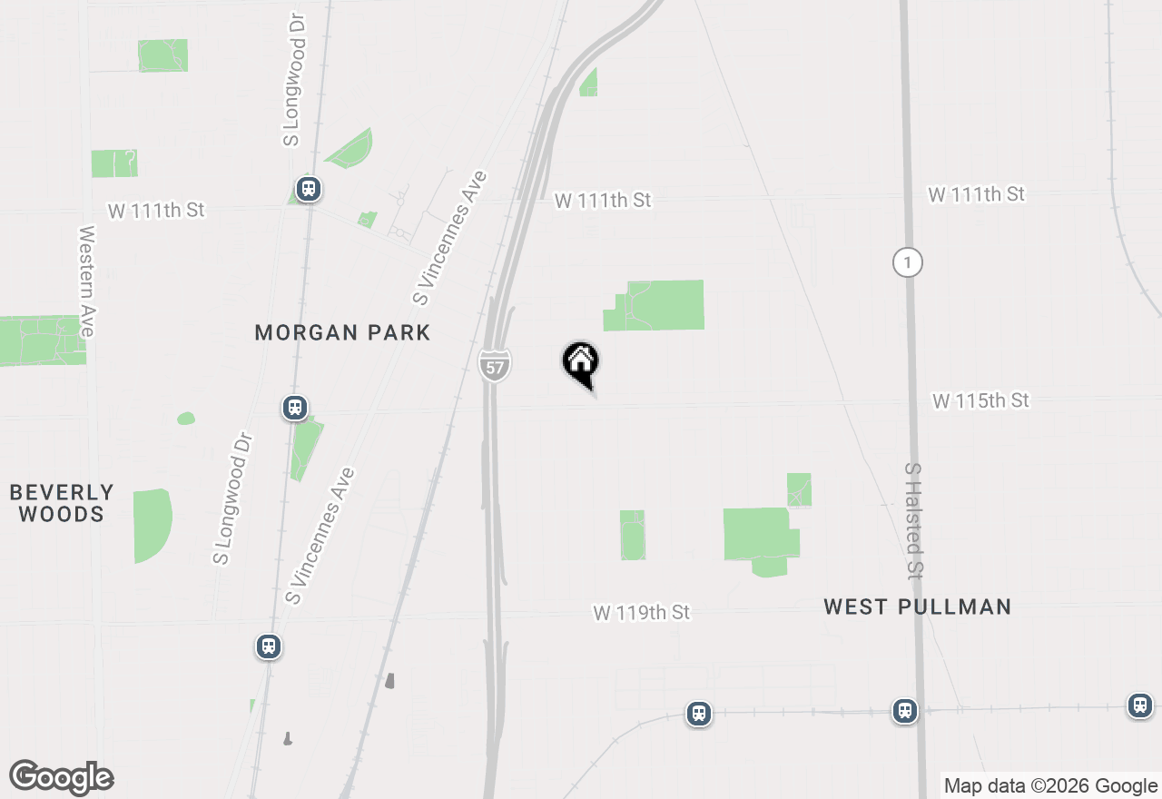 Map of 1424 W 115th Street, Chicago, IL 60643