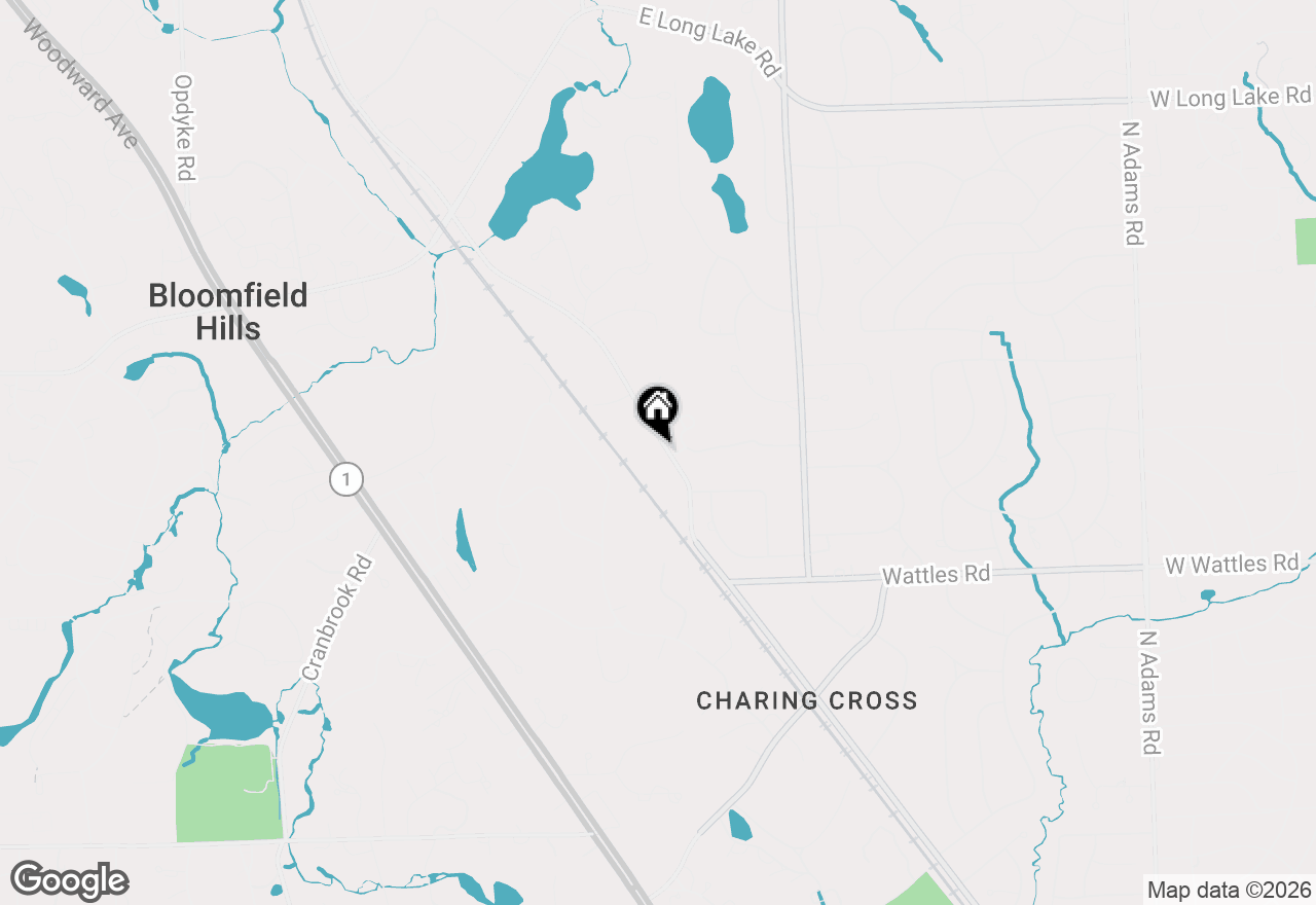 Map of 1211 Kensington Road, Bloomfield Hills, MI 48304