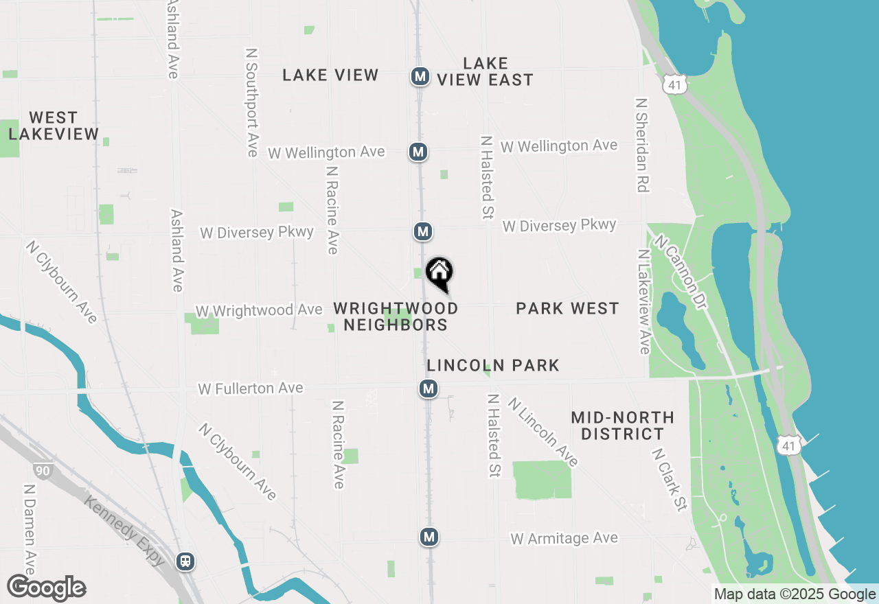 Map of 916 W Wrightwood Avenue #1, Chicago, IL 60614