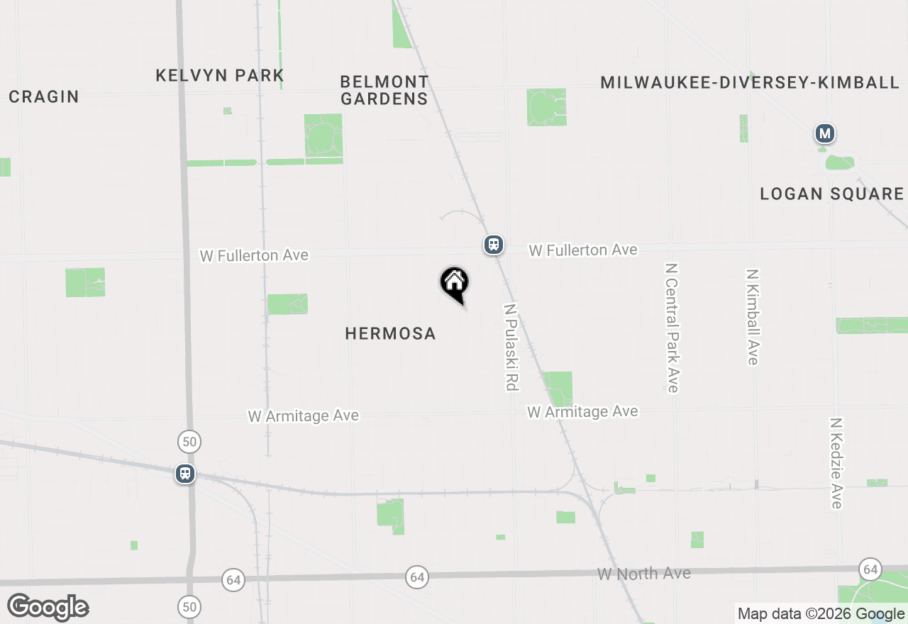 Map of 2229 N Kedvale Avenue, Chicago, IL 60639