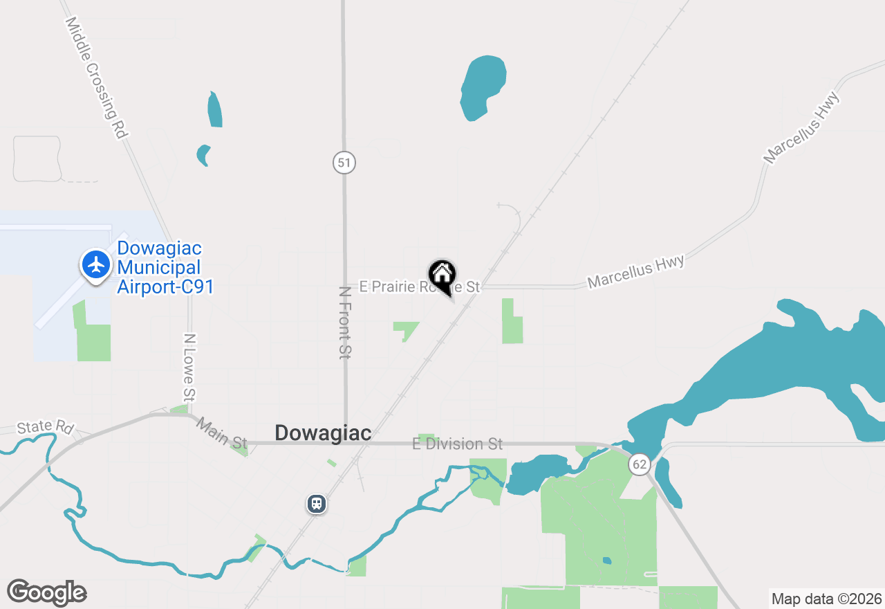 Map of 412 Oak Street, Dowagiac, MI 49047