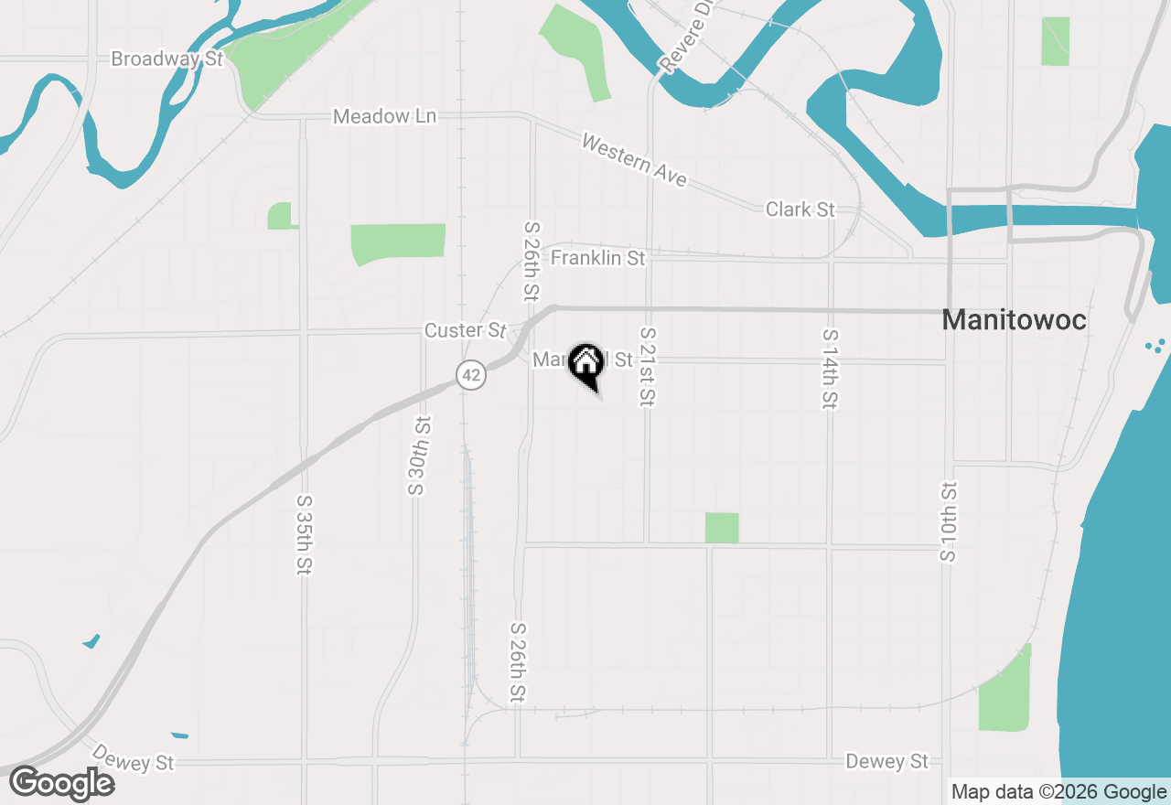 Map of 2310 Hamilton St, Manitowoc, WI 54220