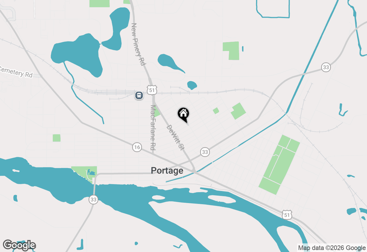 Map of 131 E Carroll Street, Portage, WI 53901