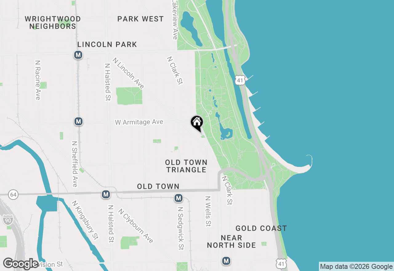Map of 1907 N Lincoln Park West Street, Chicago, IL 60614