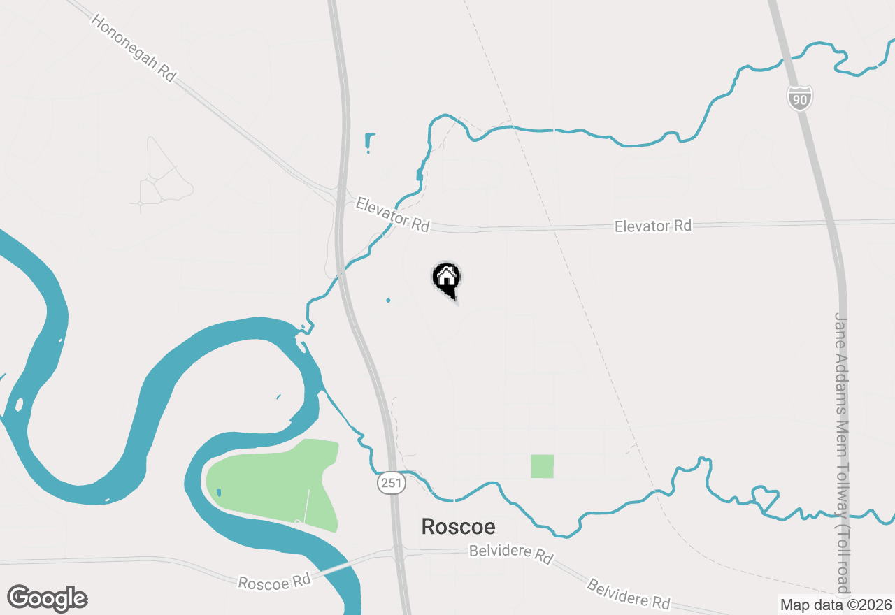 Map of 11103 Downing Lane, Roscoe, IL 61073