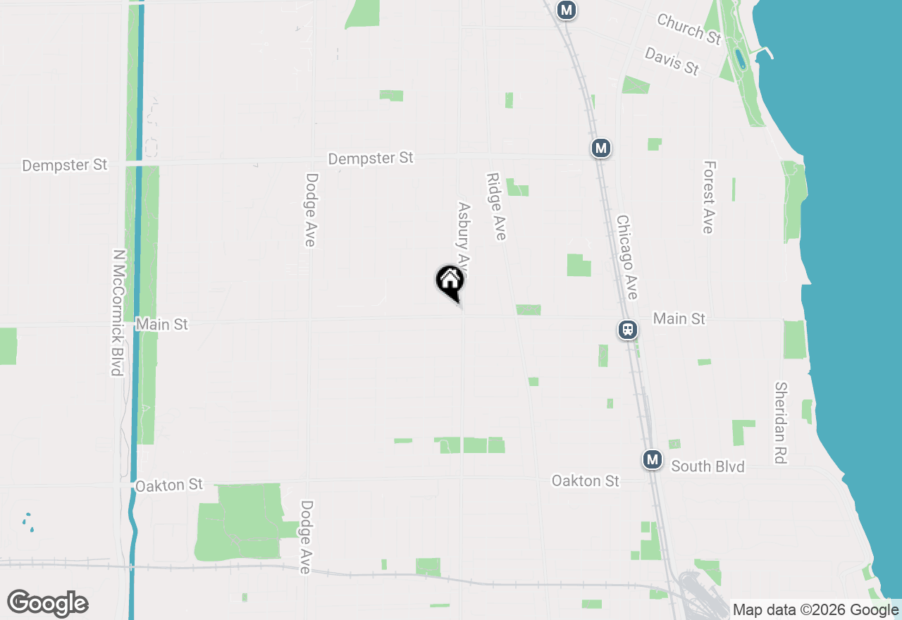 Map of 1315 Main Street, Evanston, IL 60202