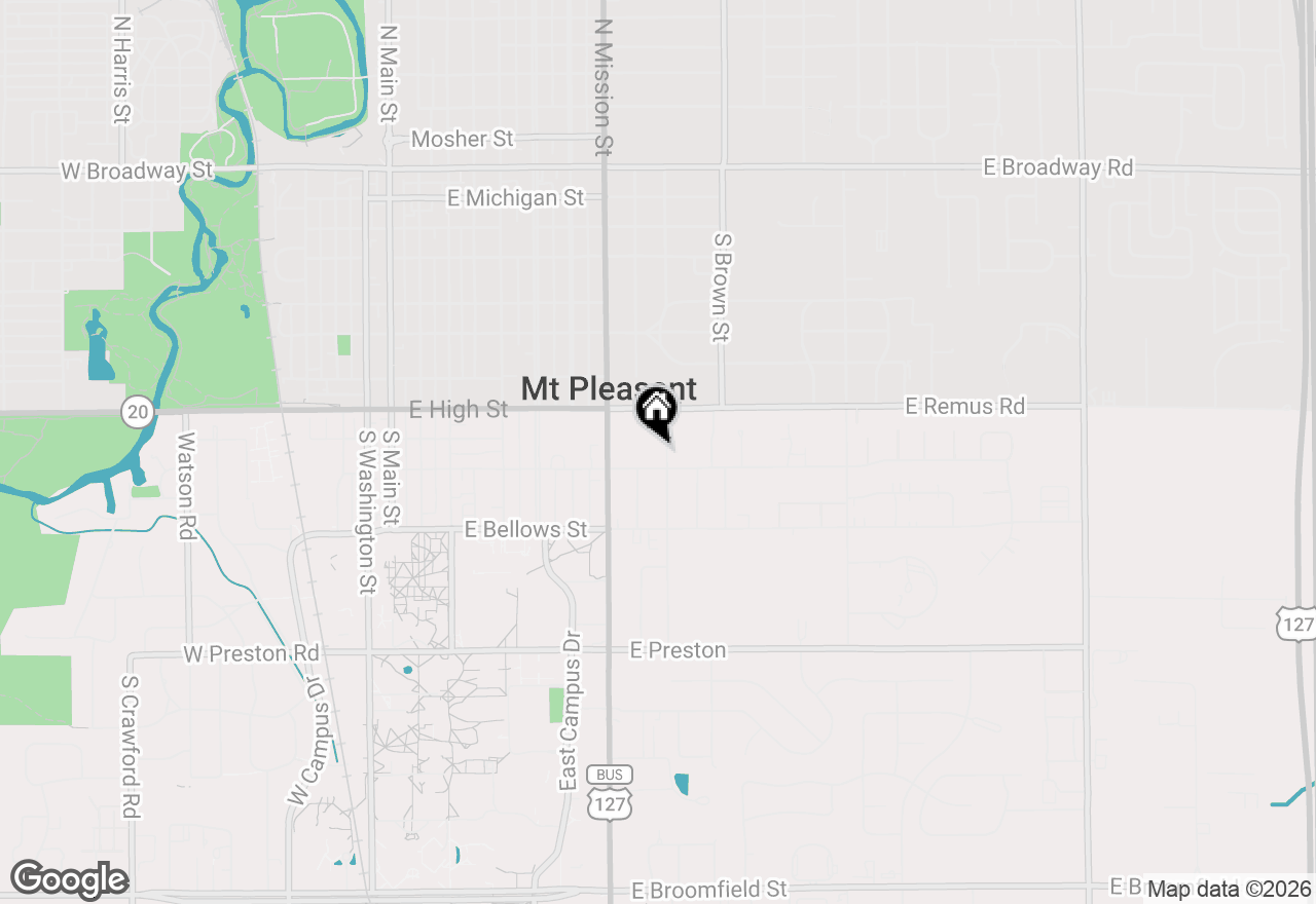 Map of 910 Elizabeth Court, Mount Pleasant, MI 48858