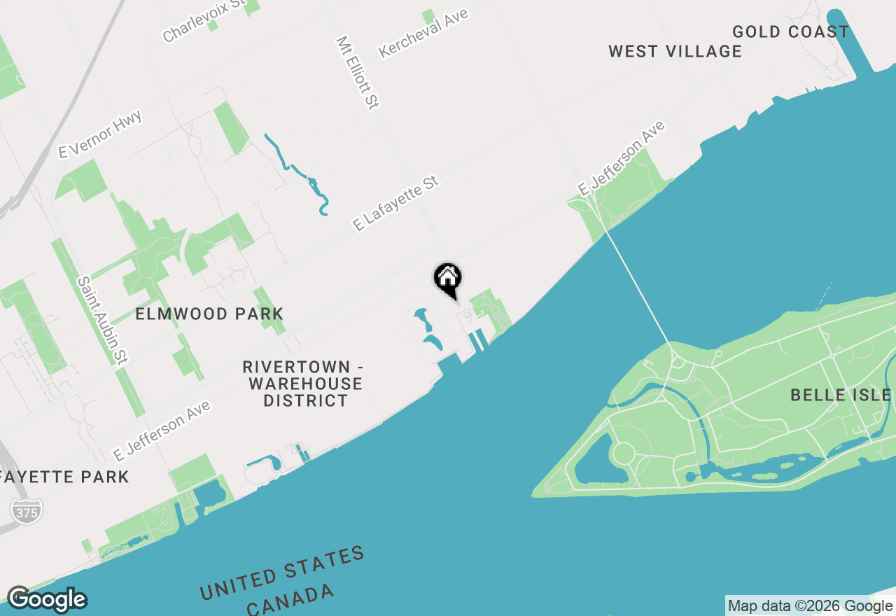 Map of 250 E Harbortown Drive #901, Detroit, MI 48207