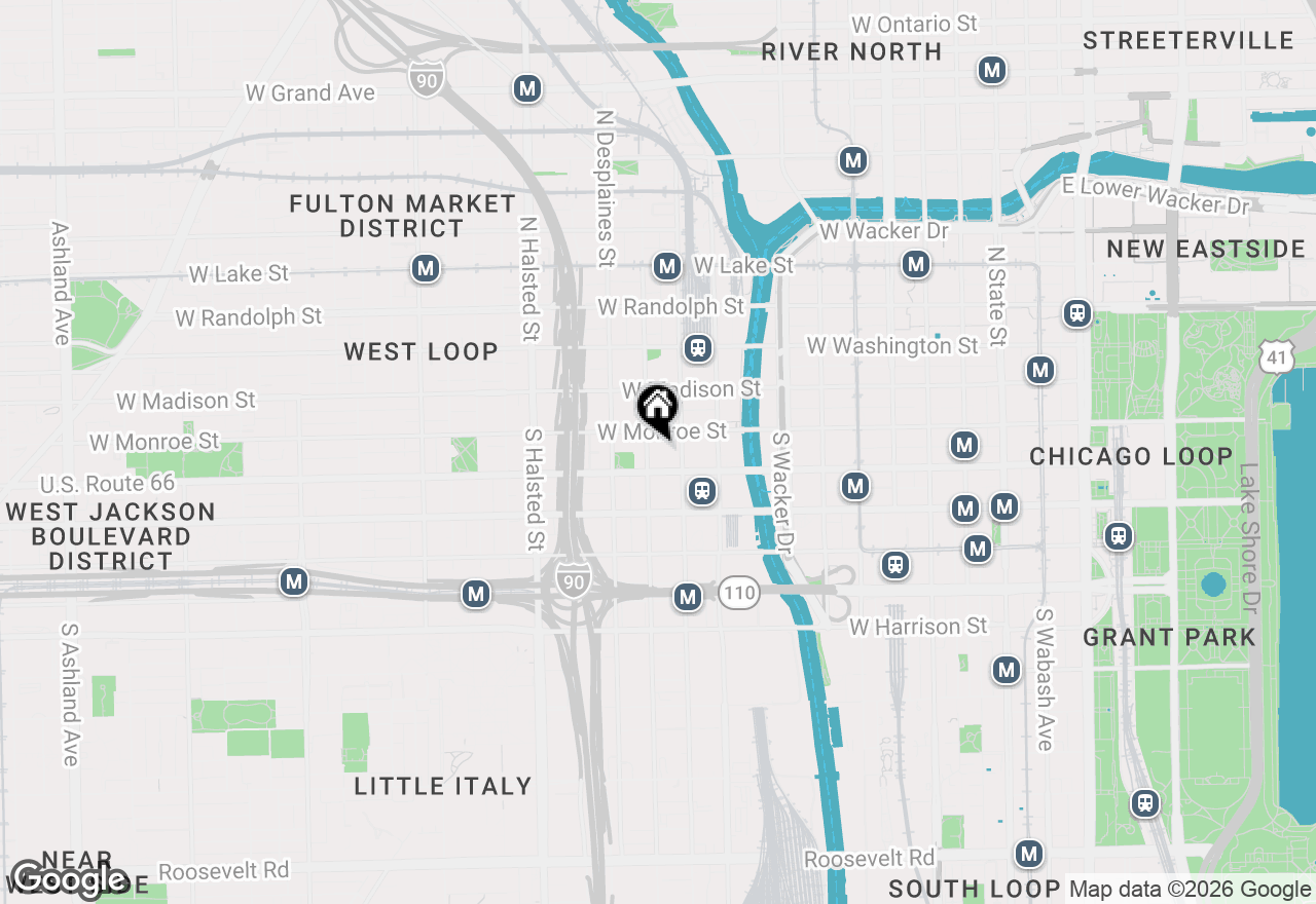 Map of 125 S Jefferson Street #2407, Chicago, IL 60661