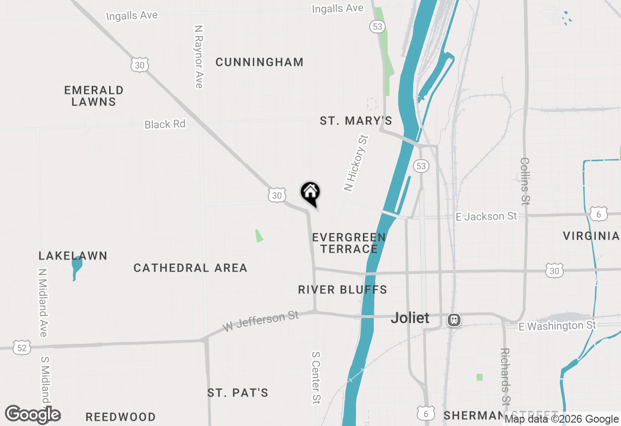 Map of 410 N Center Street, Joliet, IL 60435