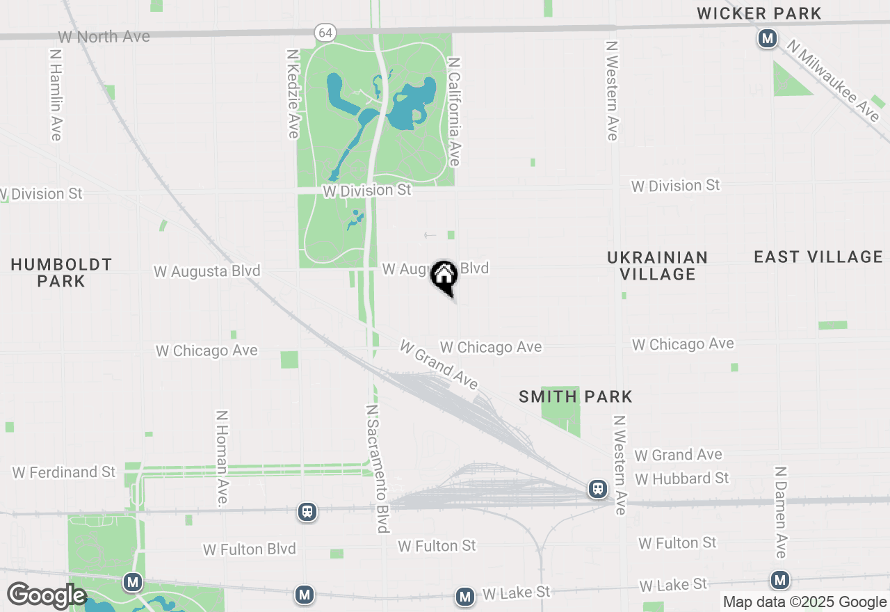 Map of 867 N Mozart Street #1R, Chicago, IL 60622