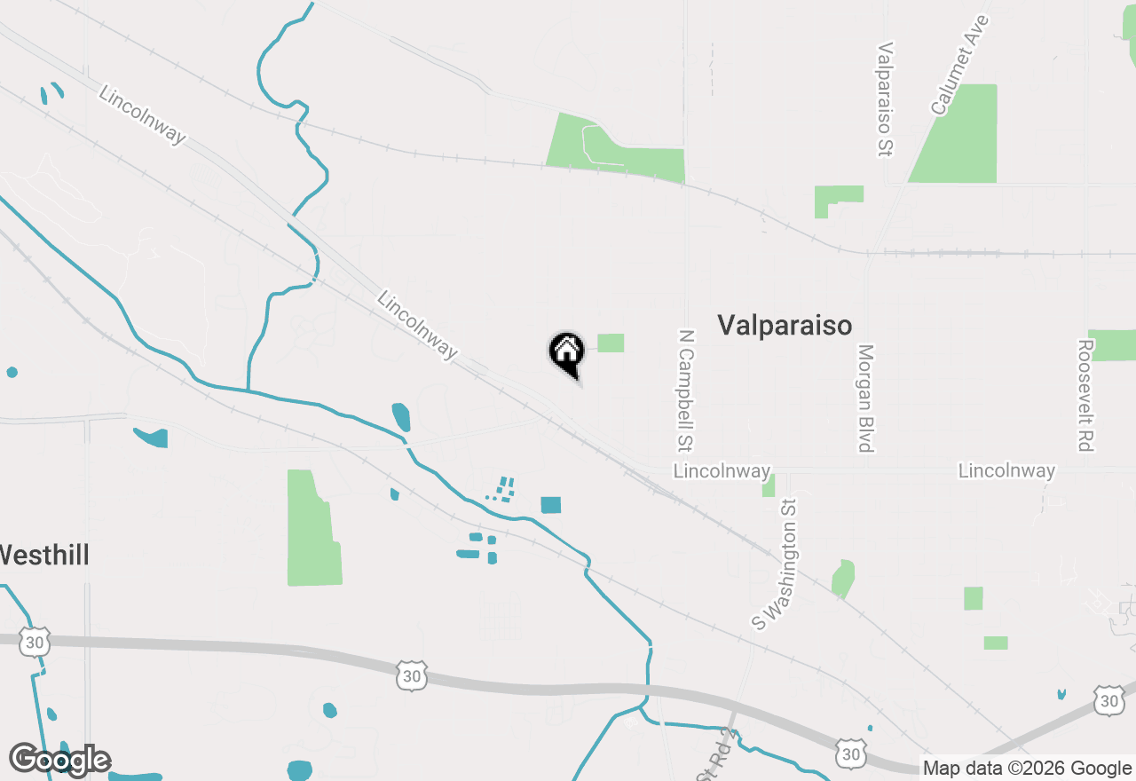 Map of 214 Center Street, Valparaiso, IN 46385