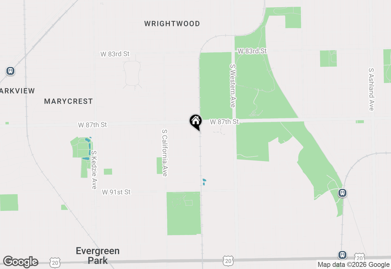 Map of 8728 S Rockwell Avenue, Evergreen Park, IL 60805