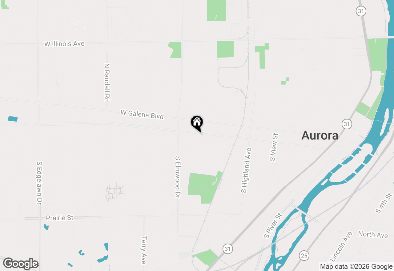 Map of 846 W Downer Place, Aurora, IL 60506